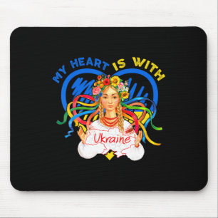 Tapis De Souris Mon cœur est avec l'Ukraine Priez pour l'Ukraine F