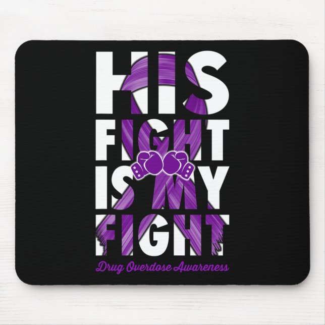 Tapis De Souris Mon combat est mon combat Ruban violet de sensibil (Devant)