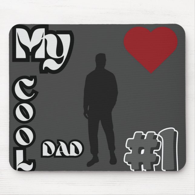 Tapis De Souris Mon Cool Papa #1 Gray Pad (Devant)