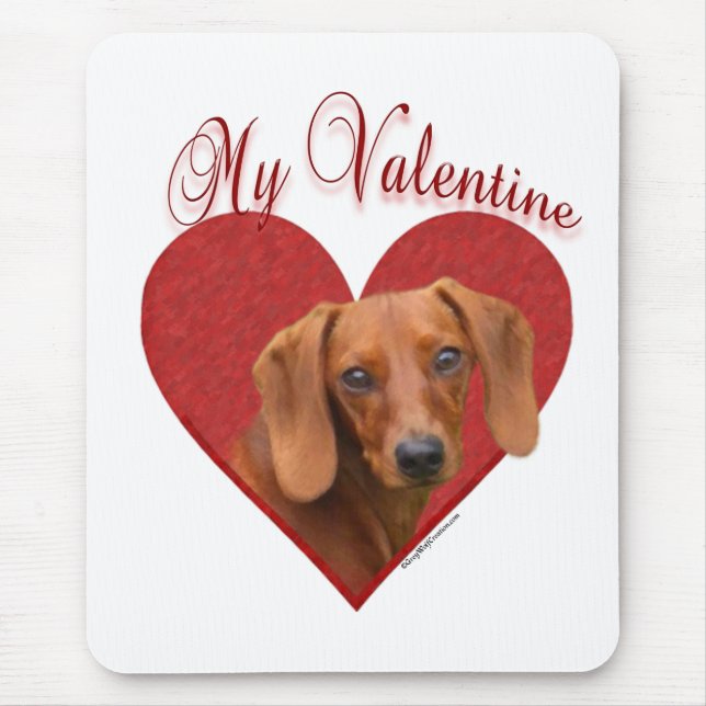 Tapis De Souris Mon Dachshund Valentine (Devant)