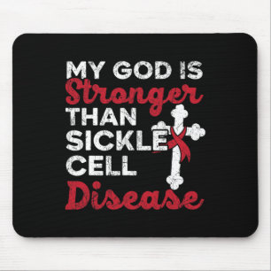 Tapis De Souris Mon Dieu est plus fort que la drépanocytose Christ