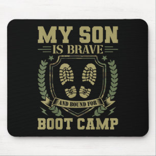 Tapis De Souris Mon fils est courageux et en route pour le camp d'