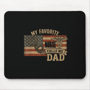 Tapis De Souris Mon infirmière préférée m'appelle papa Drapeau amé
