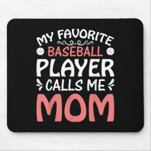 Tapis De Souris Mon Joueur De Baseball favori Appelez Maman Mères 
