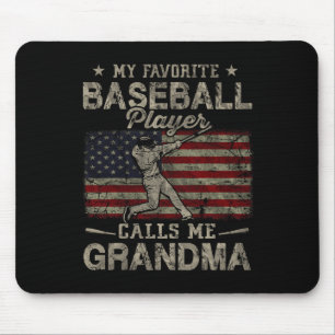 Tapis De Souris Mon Joueur De Baseball Préféré M'Appelle Grandma M