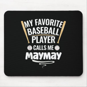 Tapis De Souris Mon Joueur De Baseball Préféré M'Appelle Maymay