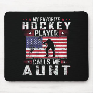 Tapis De Souris Mon Joueur De Hockey Favori M'Appelle Tante Fête D