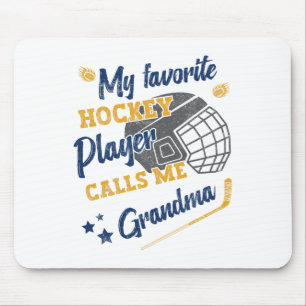 Tapis De Souris Mon joueur de hockey préféré m'appelle grand-mère,