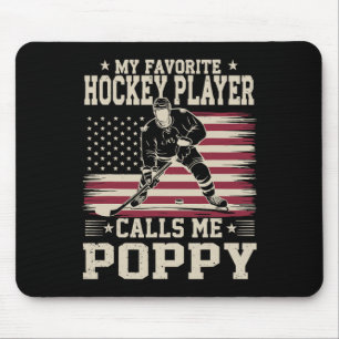 Tapis De Souris Mon joueur de hockey préféré m'appelle Poppy Drape