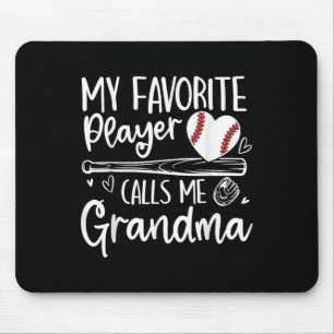 Tapis De Souris Mon Joueur Favori M'appelle Grand-Mère Baseball He