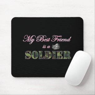Tapis De Souris Mon meilleur ami est un soldat - Épouse militaire
