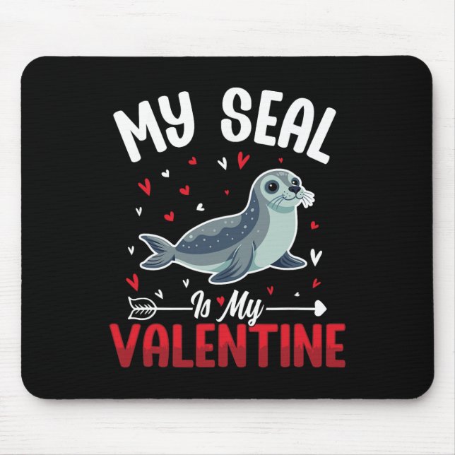 Tapis De Souris Mon phoque est mon Valentin Mignons amateurs d'ani (Devant)