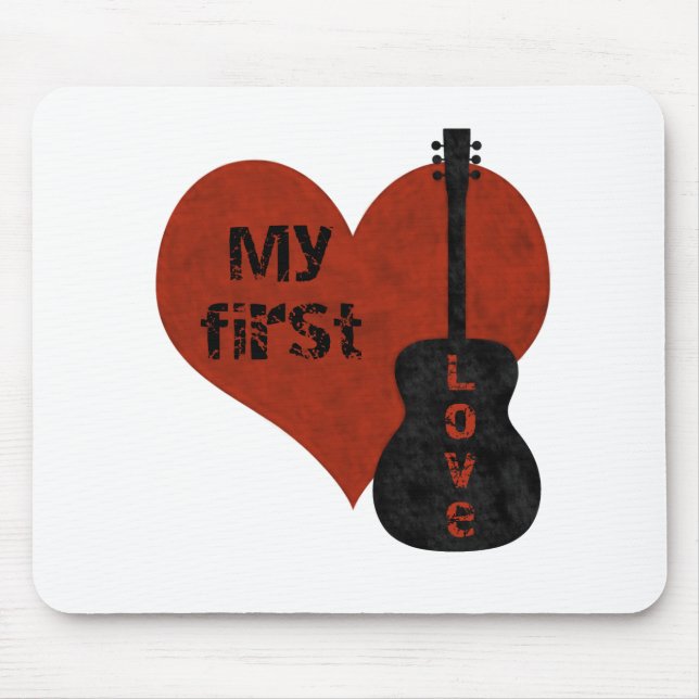 Tapis De Souris Mon premier amour guitare Mousepad (Devant)
