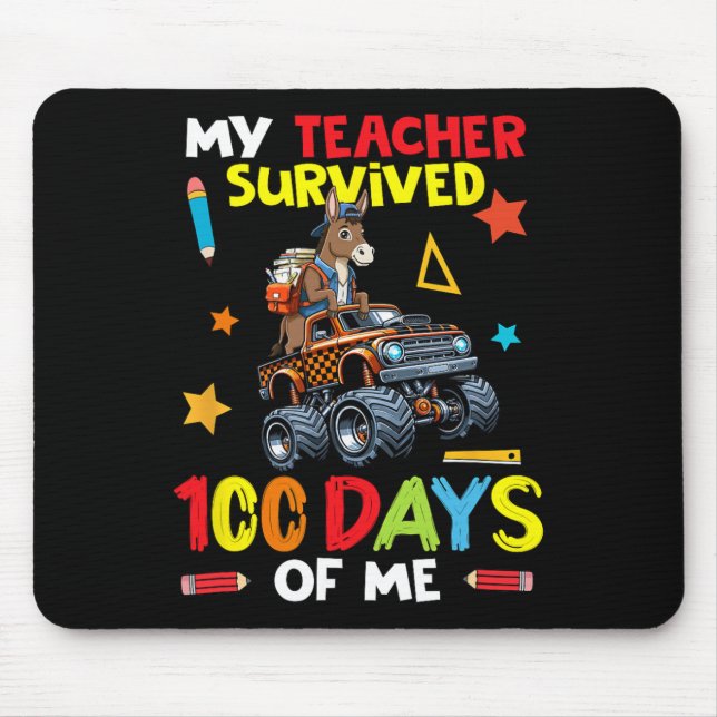 Tapis De Souris Mon professeur a survécu 100 jours de mon mulet su (Devant)