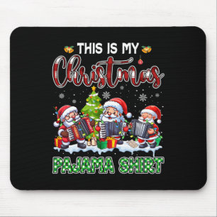 Tapis De Souris Mon pyjama de Noël Trois Père Noël jouant de l'acc