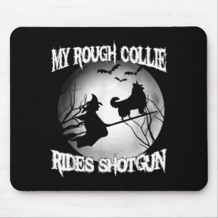 Tapis De Souris Mon Rough Collie monte tiré Halloween