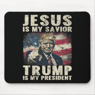 Tapis De Souris Mon Sauveur Trump est mon Président 2024 American 