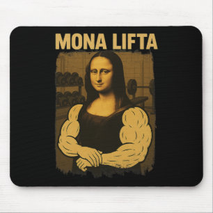 Tapis De Souris Mona Lifta Gym Workout Funny Mona Lisa Fitness Vin
