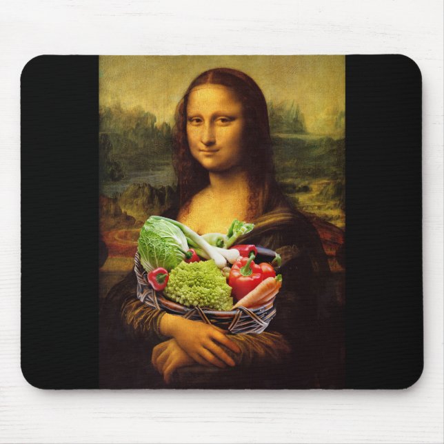 Tapis De Souris Mona Lisa aime les légumes (Devant)