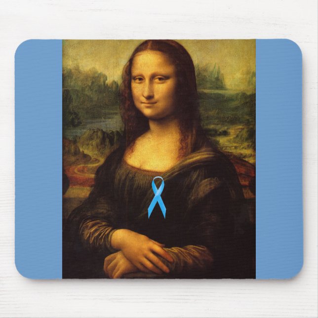 Tapis De Souris Mona Lisa Au Ruban Bleu (Devant)