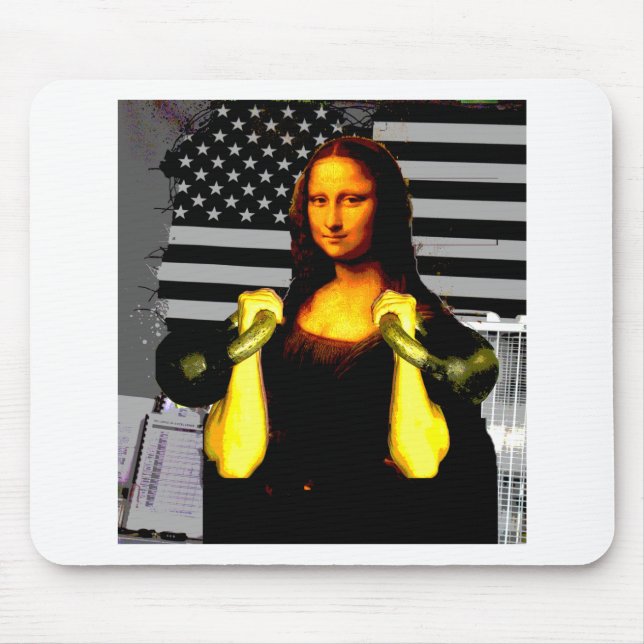 Tapis De Souris Mona Lisa avec KettleBells (Devant)