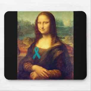 Tapis De Souris Mona Lisa Avec Ruban Turquoise