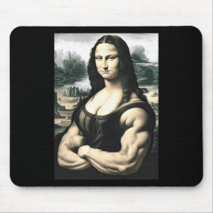 Tapis De Souris Mona Lisa Bodybuilding Parodie Leonardo Da Vinci M