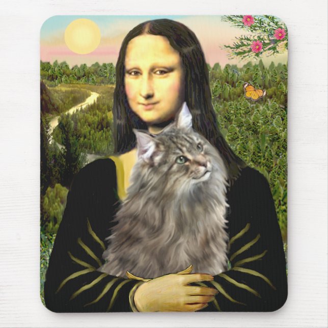 Tapis De Souris Mona Lisa - Norwegian Forest Cat (Devant)