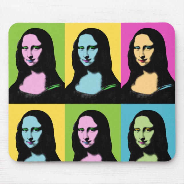 Tapis De Souris Mona Lisa - Style Pop Art (Devant)