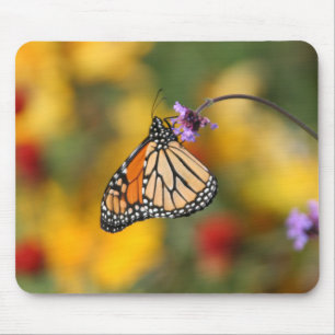 Tapis De Souris Monarque papillon s'arrête pour le pollen