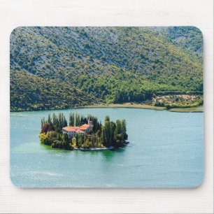 Tapis De Souris Monastère de Visovac à Krka NP - Croatie