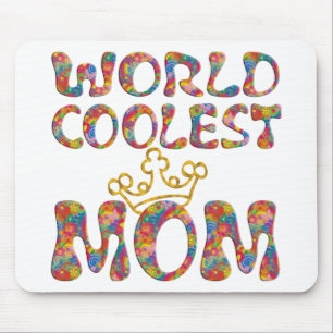 Tapis De Souris Monde Coolest Maman faites votre propre arrière