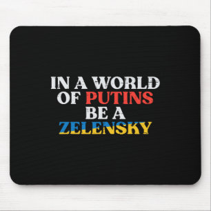 Tapis De Souris Monde ukrainien de Poutine, soit Zelensky hommes u