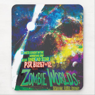 Tapis De Souris Mondes Zombie Galaxie d'Halloween