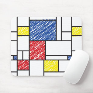 Tapis De Souris Mondrian Gribouillages Minimaliste Art Moderne De 