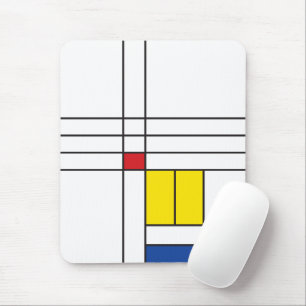 Tapis De Souris Mondrian II Design d'Art Moderne Minimaliste De St