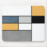 Tapis De Souris Mondrian inspiré<br><div class="desc">Abstract modern with colorful (navy blue,  grey,  black,  yellow,  white) rectangles dans Mondrian on white background</div>
