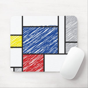 Tapis De Souris Mondrik Scribbles Minimaliste De Stijl Art Moderne