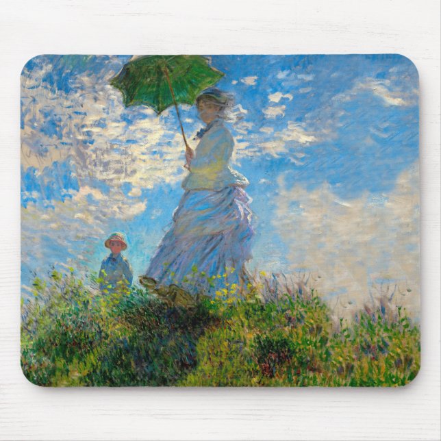 Tapis De Souris Monet Femme Parasol Impressionnisme (Devant)