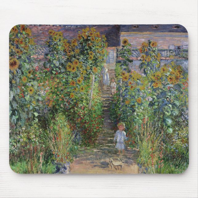 Tapis De Souris Monet Garden Vetheuil Impressionim Peinture (Devant)