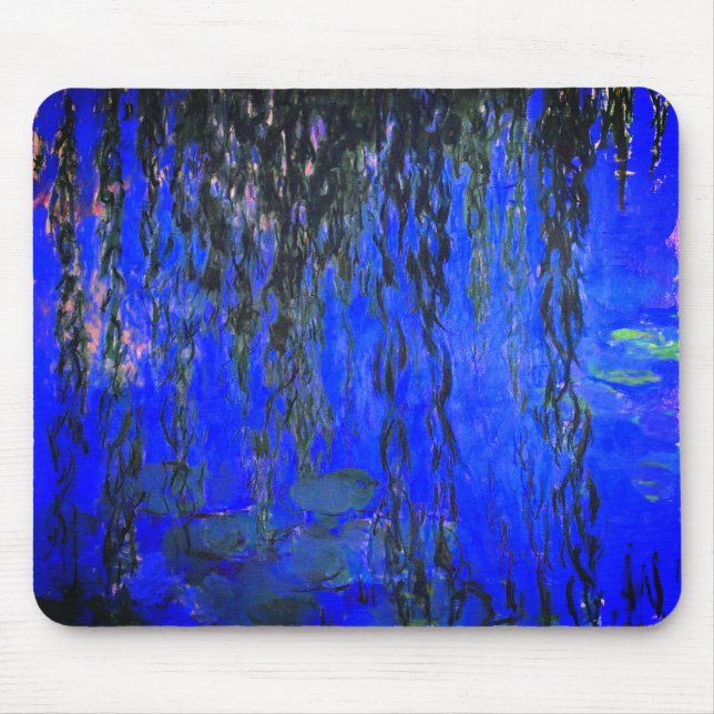 Tapis De Souris Monet Lys d'eau et Branches de saules de pleurs (Devant)