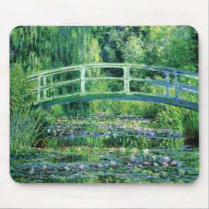 Tapis De Souris Monet Nénuphars et pont japonais Mousepad