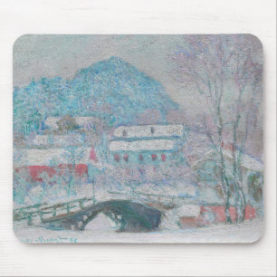 Tapis De Souris Monet - Norvège, village de Sandviken sous la neig