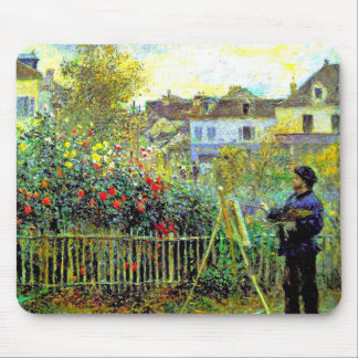 Tapis De Souris Monet Peinture dans son jardin à Argenteuil Gel Mo