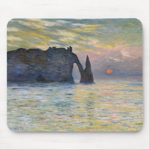 Tapis De Souris Monet - The Manneport, Cliff at Etretat, Sunset