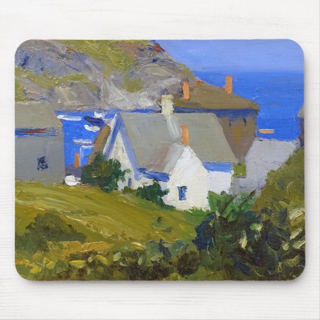 Tapis De Souris Monhegan Houses Maine par Edward Hopper (Devant)