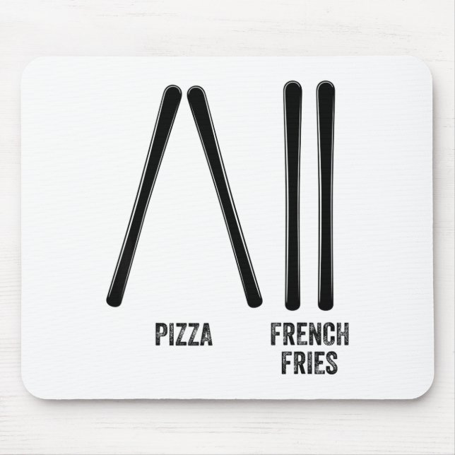 Tapis De Souris Moniteur de ski pizza &amp; frites comment faire (Devant)