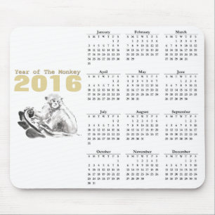Tapis De Souris Monkey Chinese Nouvel An 2016 Calendrier mousepad