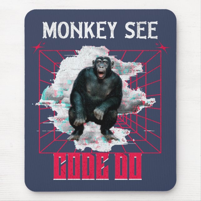 Tapis De Souris Monkey Voir Code Do Funny Web Developer (Devant)