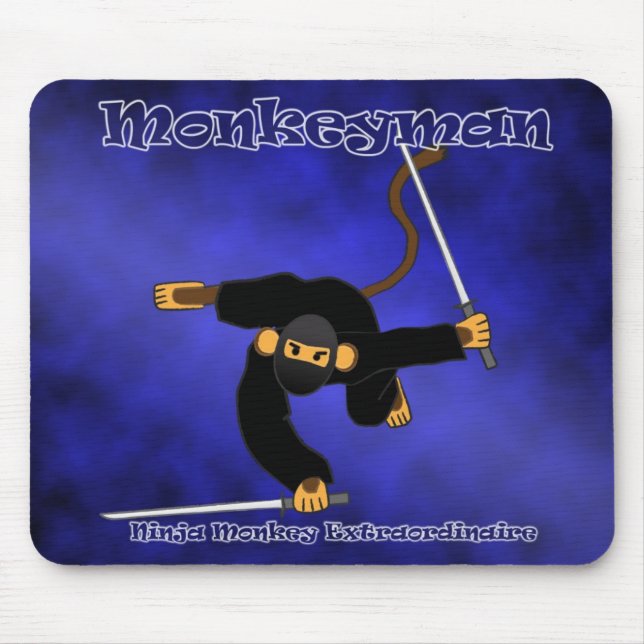 Tapis De Souris Monkeyman bleu Mousepad (Devant)